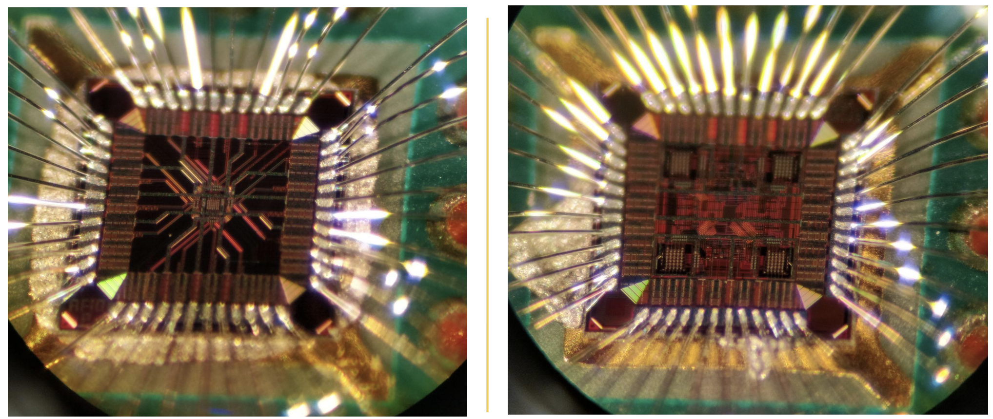 APTS prototypes under microscope.